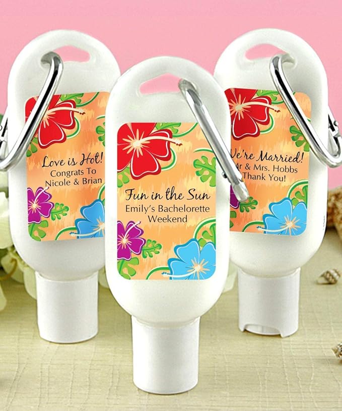 arabiner SPF 30, Custom Sunscreen for Wedding Favors, Bridal Showers, Party Favors (Set of 12) L8