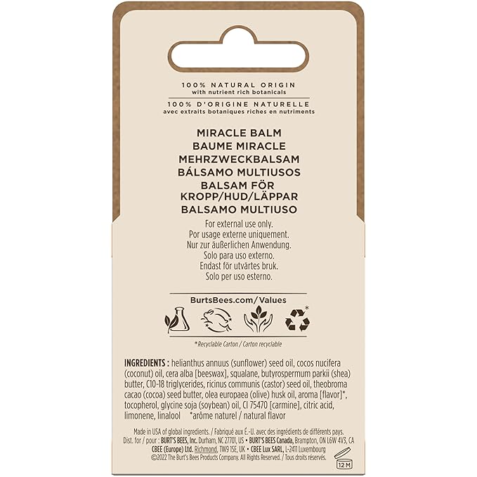 Burt's Bees 100% Natural Origin Goodness Glows Miracle Balm, Hydrates and Softens Dry Skin From Head To Toe, 0.6 Ounce Tin