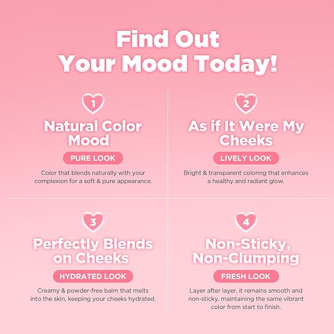 lilybyred Luv Beam Cheek Balm | Heart-Shaped Korean Cream Blush, Semi-Matte Finish, Long-Lasting, Blendable & Buildable, Soft Creamy Texture, Lightweight, Natural Flush, 0.12 oz. (06 Fluffy Peach)