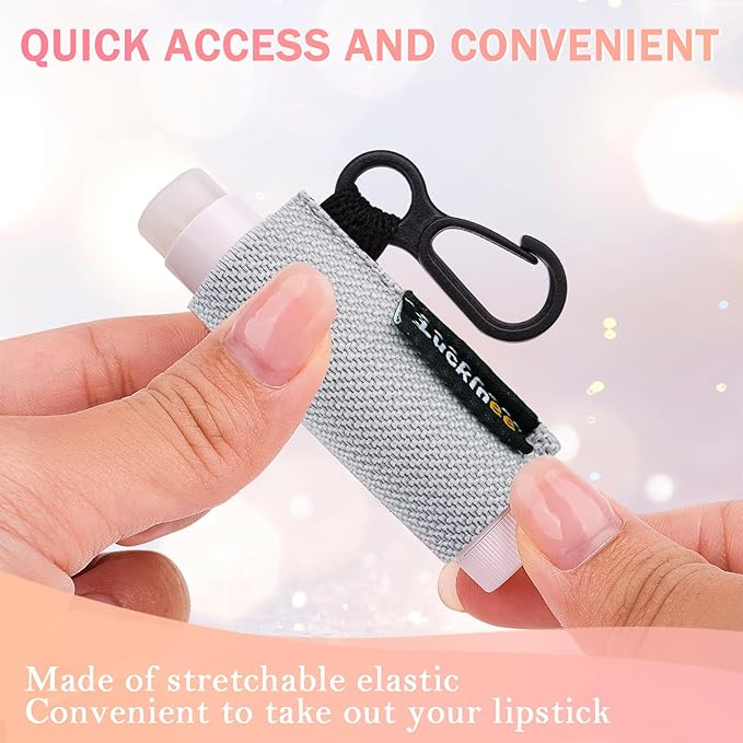 3PCS Lip Balm Holder Key chain Lip Gloss Holder Lipstick Holder Lip Balm Pouch Keychain Compatible with ChapStick Keychain, Burt's Bees- Christmas Stocking Stuffers