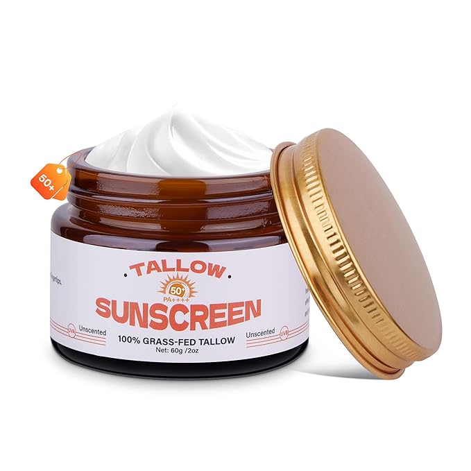 VRAIKO Tallow Sunscreen SPF 30, 100% Grass-Fed Tallow & Honey Extract | Non-Greasy, UVA/UVB Protection | Clean Balm for Face & Body, 2oz