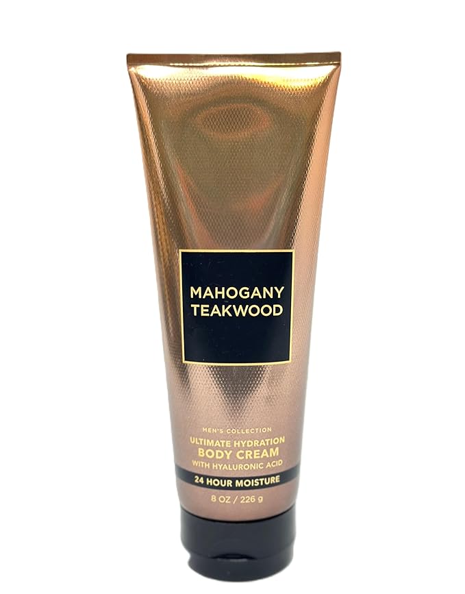 Bath and Body Ultimate Hydration Body Cream For Men's With Shea butter 8 FL OZ (8 OZ, Mahogany Teakwood)