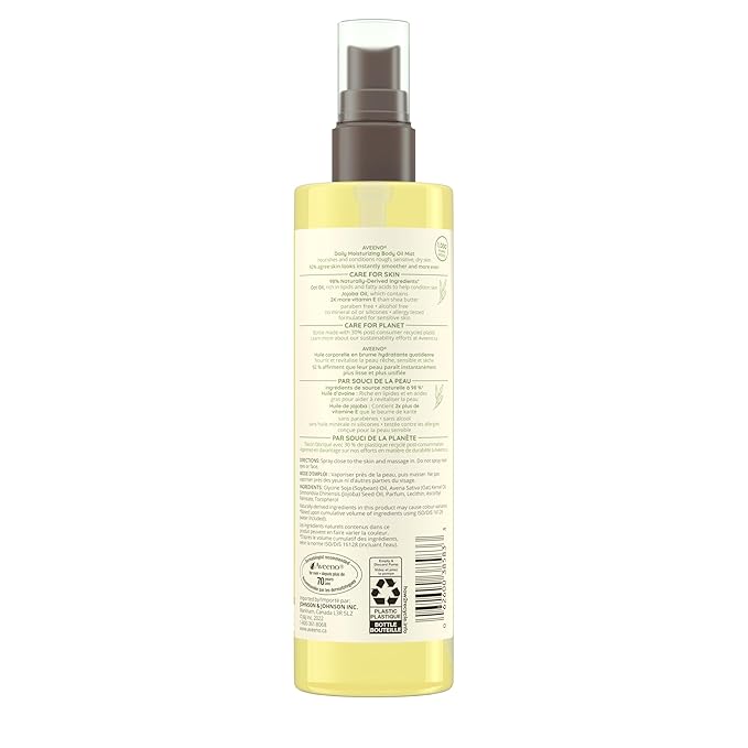 Aveeno Daily Moisturizing Oil Mist - Dry Skin, Sensitive Skin - Oat, Jojoba Oil - Hypoallergenic Body Oil - 200mL
