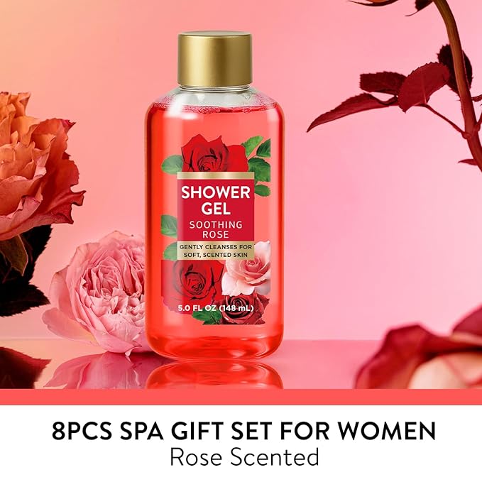 Spa Luxetique Gifts for Women 8pcs of Romantic Luxury Rose Gift Set for Women Bath and Body Works Gift Set Spa Gift for Womens Birthday Gift for Womens Mom Wife Girlfriend Mothers Day Gifts