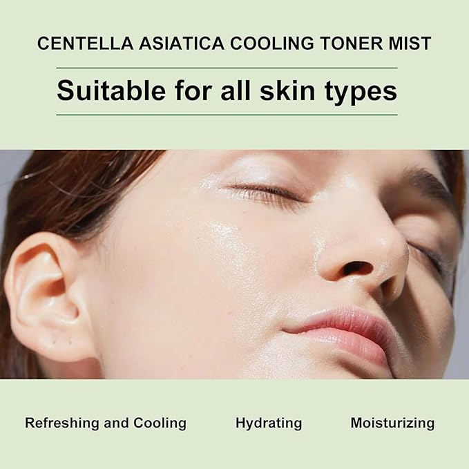 Centella Asiatica Facial Mist, Hydrating Toner Spray for Face, Lightweight Refreshing Soothing Spray Toner Skincare for Soft & Glow Skin, Reduces Redness & Dryness, for All Skin Types