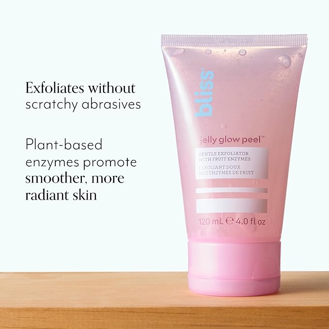 Bliss Jelly Glow Peel™ Gentle Non-Abrasive Cleanser and Exfoliator With Fruit Enzymes - 4 Oz - Nourishes and Hydrates Skin - Clean - Vegan & Cruelty Free (Pack of 2)