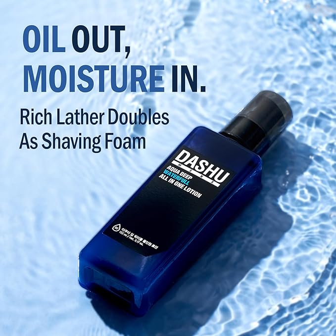 DASHU Aqua Deep Waterfull All-in-One Face Lotion for Men | Hydrating Age-Defying Toner, Essence, Moisturizer & Cream Korean Lotion 5.17 fl oz