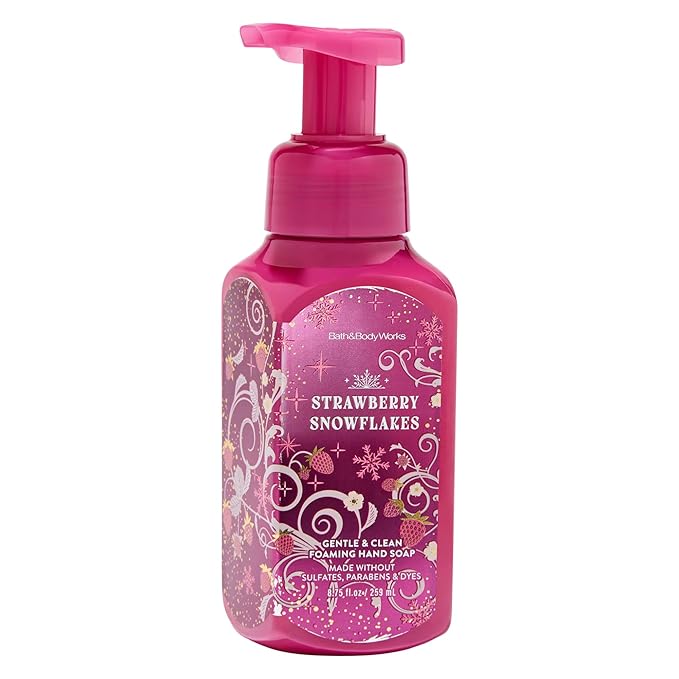 Bath & Body Works Strawberry Snowflakes Gentle Foaming Hand Soap 8.75 oz (Strawberry Snowflakes)