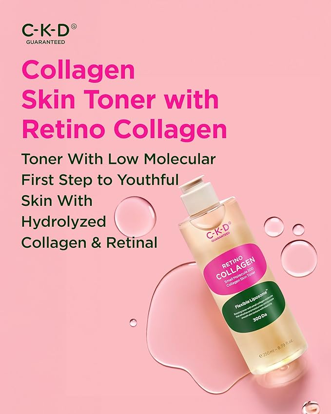 CKD Retino Collagen Skin Toner - Gentle Daily Korean Toner for Hydrating and Smoothing and Skin Texture Improvement. Suitable for Sensitive and Dry Skin. Korean Skin Care. 8.79 fl oz