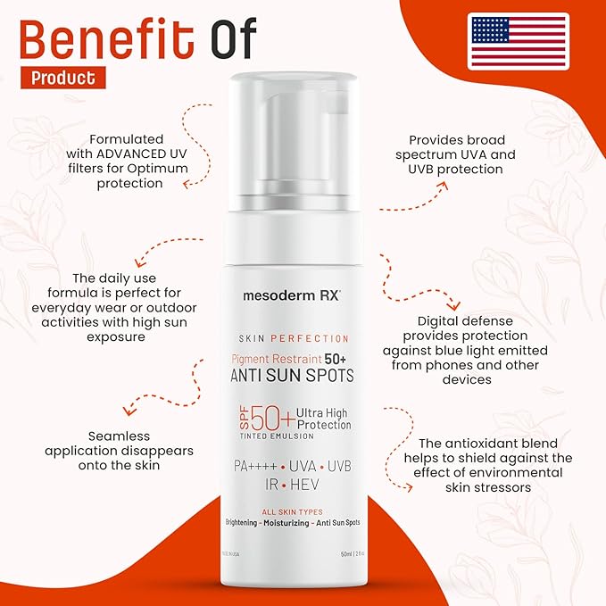Pigment Restraint Anti Sun Spots Ultra High Protection Pigment Control-Protects Skin against Blue Light UVB, UVA, HEV, IR-Facial Sunblock, 50ml