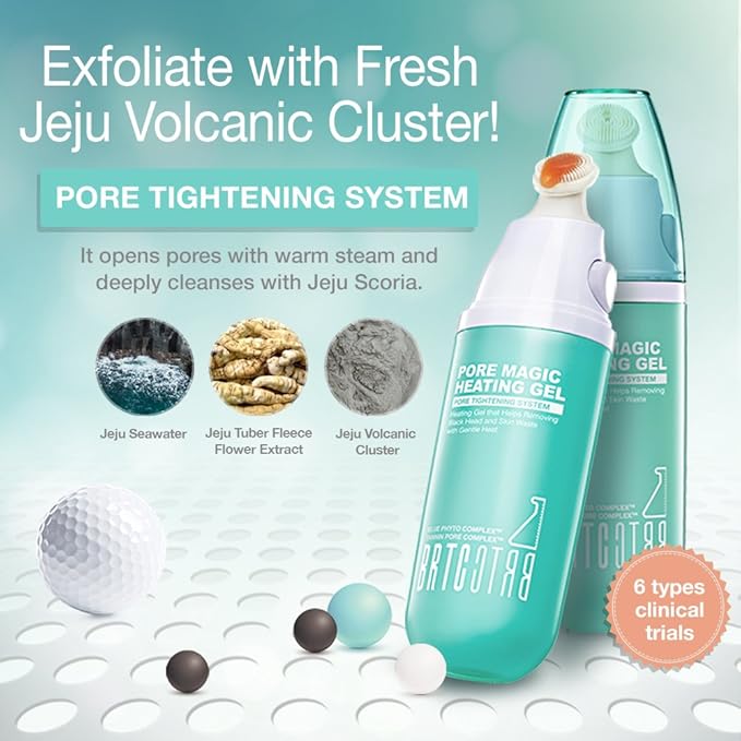 BRTC Pore Magic Heating Gel | Deep Pore Exfoliation and Tightening System | with Silicon Brush | Korean Skincare (35 g / 1.18 oz)