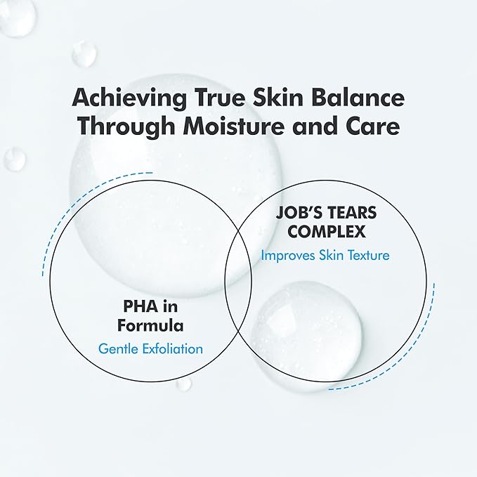 Moisture Balancing Face Toner – Hydrating Korean Toner for Sensitive Skin with Low pH, CICA & Ceramide, PHA and Job’s Tears Extract, Plumping & Calming K-Beauty Skincare (10.14 fl oz)