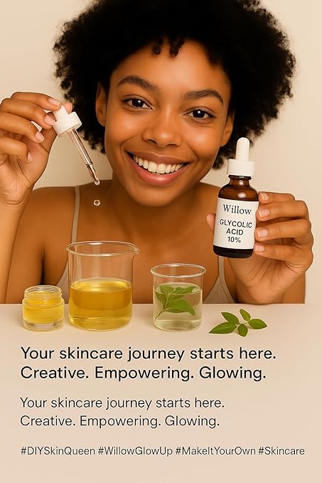 Glycolic Acid 10%, Pure Glycolic Acid Liquid, Glycolic Acid for Makeup, Serum, Toner & Lotion, Industrial Cosmetic Application, Skin & Hair Care Product, Glycolic Acid Bulk, Manufactured in USA, 16 oz
