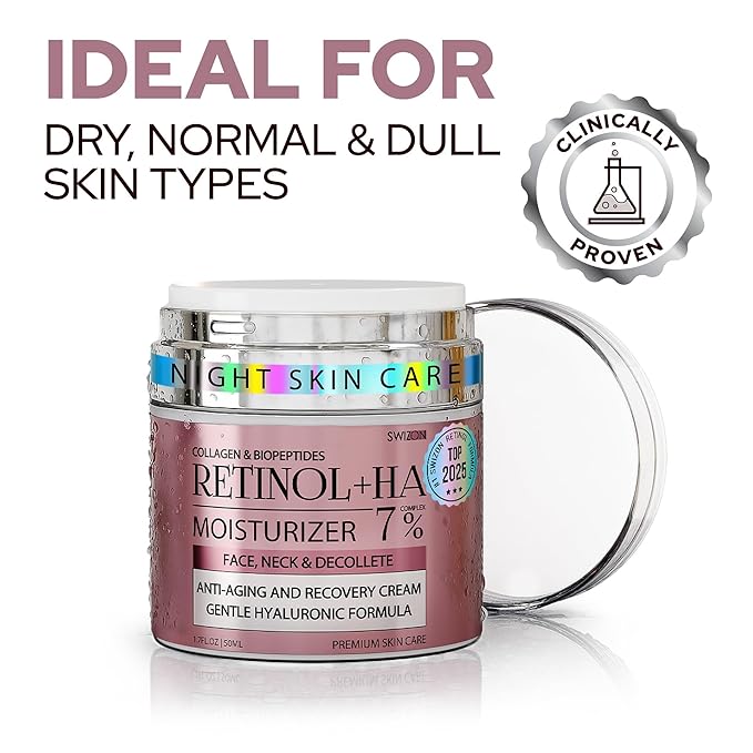 Retinol Face Cream – Premium Anti-Aging Moisturizer w/Collagen, Hyaluronic & Centella for Youthful Radiance – Firming, Tightening & Hydrating Skincare for Wrinkles, Fine Lines & Dry Skin 1.7fl oz