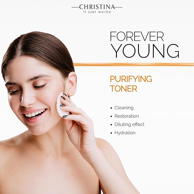 Christina - Forever Young Purifying Toner - Hydrating Facial Toner for Oily & Dry Skin - Cleanses and Removes Excess Oil - pH-Balancing Astringent with Witch Hazel & Quillaja - Alcohol-Free - 300ml