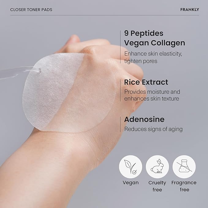 FRANKLY Pore Perfecting Set – Closer Serum, Toner Pads & Cleansing Oil | Deep Cleansing, Hydration & Pore Refining | Vegan Korean Skin Care | Skincare Gifts for Women