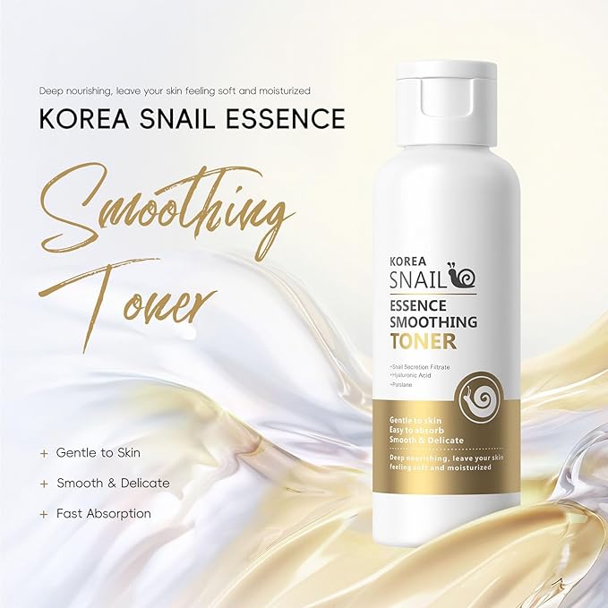 Snail Mucin Hydrating Essence Face Toner, Snail Mucin Serum, Facial Toner Skin Care Products for All Skin Types, Deep Moisturizing, Pore Minimizing, Skin Texture Refining, Elasticity Boosting, 3.53 oz