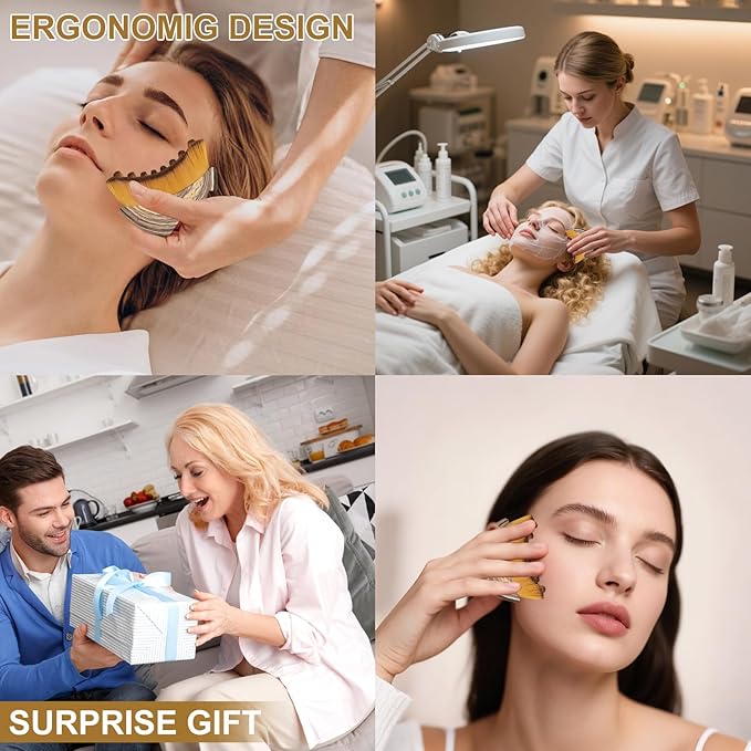 2 PCS Lymphatic Contour Face Brush, Lymphatic Face Brush Anti-Puffiness, Detox & Lift, Lymphatic Brush, Facial Brush Ergonomically Designed to Fit The Skin Precisely and Relieve Fatigue