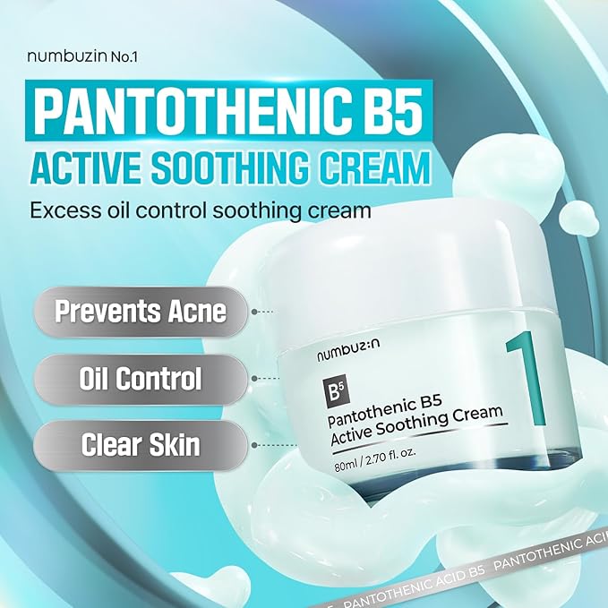 numbuzin No.1 Acne & Sebum Control Set | Calming Herb Toner + B5 Soothing Cream for Redness and Breakouts