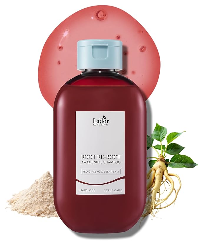 LADOR Root Re-boot Refreshing Hair Loss Relief Shampoo Awakening w/Biotin Red Ginseng & Beer Yeast - Shine, Deep Cleansing for Normal Hair, Korean Haircare 10oz
