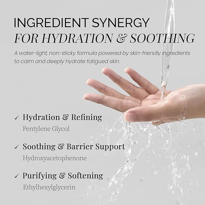 Soothing Toner with Gentle AHA, Hydrating Korean Skincare Toner for Sensitive Skin, Mild Daily Facial Toner, Lightweight K-Beauty Skin Care, Clean Beauty, Vegan