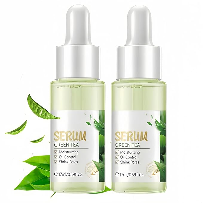 Natural Green Tea Facial Toner & Serum - Anti-Aging, Anti-Wrinkle, Moisturizing & Soothing for Dry Skin - Balances Oil, Reduces Acne, Refines Pores (Travel Size) (2)