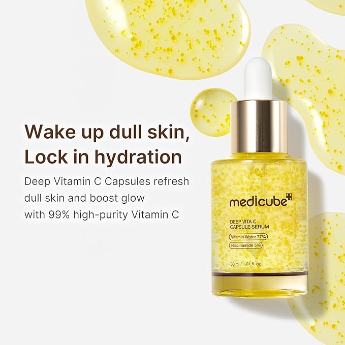 medicube Deep Vita C Clear Capsule Serum Duo: Kojic Acid Turmeric Capsule Serum and Deep Vita C Capsule | Tone Balancing Care Duo, Korean Skincare