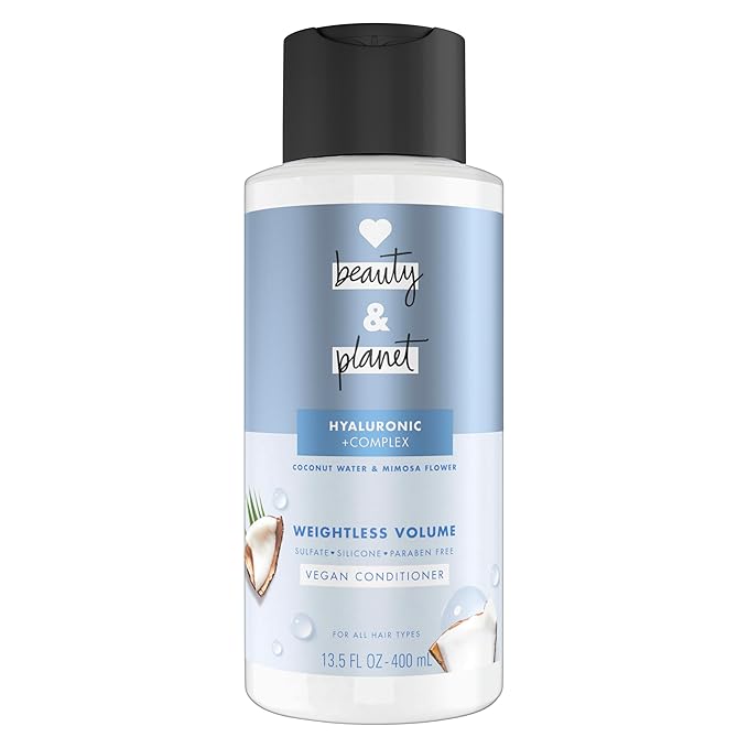 Love Beauty and Planet Weightless Volume Conditioner with Hylauronic acid Coconut Water & Mimosa Flower for Thin and Fine Hair Care 13.5 oz
