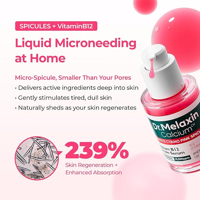 Dr.Melaxin Lumi firm & lift Duo | Korean facial Collagen Firming serum plumping skin & tightening refines skin repair density | Cyano Pink Spicule Serum + Picotonic Shot Ampoule