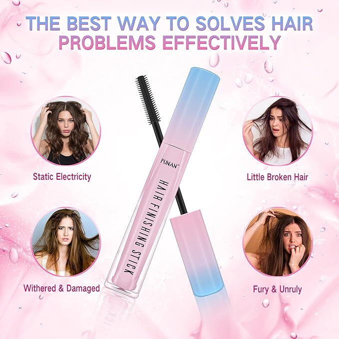 FUNAN Hair Finishing Stick, Flyaway Feel Stick Hair, Small Broken Hairs Finishing Cream, Non-Greasy and Non-Sticky （pack of 1）