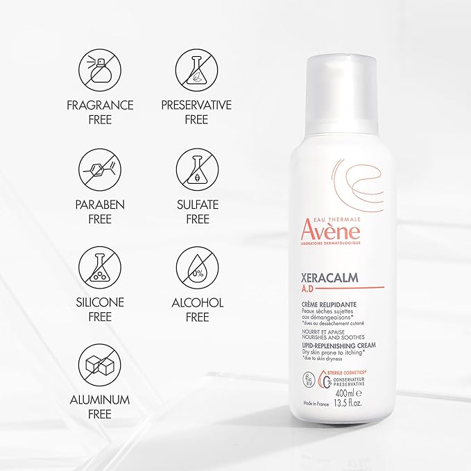 Avène XeraCalm A.D Lipid-Replenishing Cream,Atopic Dermatitis,Eczema-Prone,No Preservatives,Fragrance-Free,Pump,13.5 Oz,(Pack of 2)