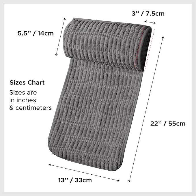 WdFour Headrest Memory Pillow,Neck Pillow, Support Cushions for Back for Sofas, Recliners, Office Chairs, Massage Chairs for Neck Pain Relief and Cervical Support. (Gray, 13" Wx5.5 Lx3 D)