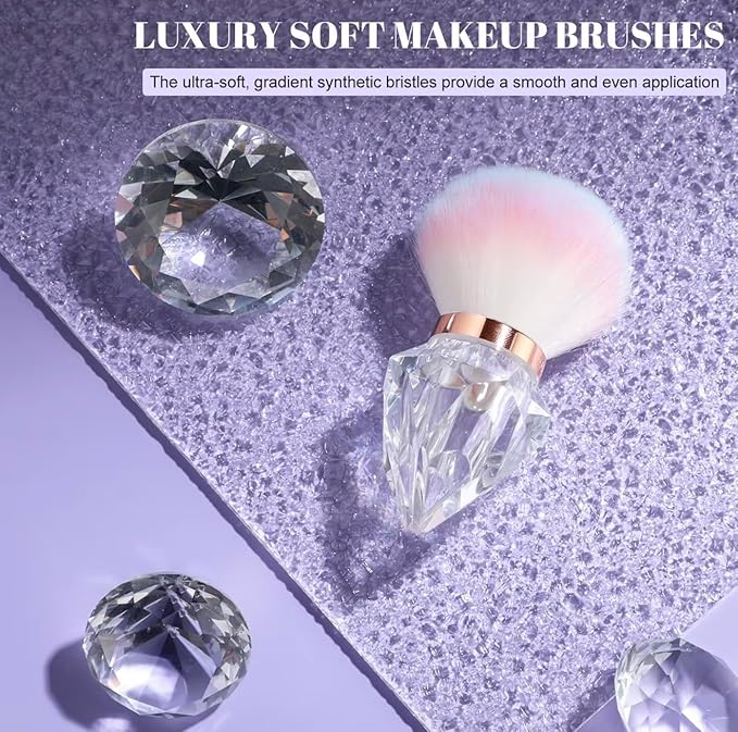 AKINA Large Make up Brush Comes With FREE TRAVEL CASE. Powder Brush Durable Kabuki Make up Brush. Flawless Powder Buffing. Perfect For Setting make up. Ultra Soft Bristles.(Aurora Blush)