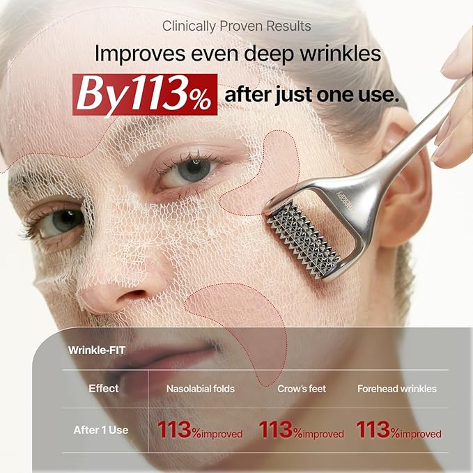 MEDITHERAPY Wrinkle-fit Mask + Facial Roller, Collagen Mask, Lifting Sagging Skin, Hydrating, Improving Elasticity, Glass Skin, Korean Skincare