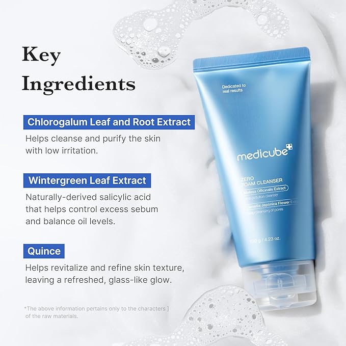 medicube Double Cleansing Duo for Flawless Glass Skin: Zero Pore Blackhead Cleansing Oil and Zero Foam Cleanser, Skin Care Set