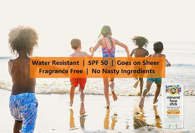 SoCozy Sunscreen Stick, Kids SPF 50 Mineral Sunscreen for Face & Body, 0.6 oz, Water Resistant Sun Protection, Broad Spectrum UVA + UVB Gentle Sun Block Stick (Pack of 2)
