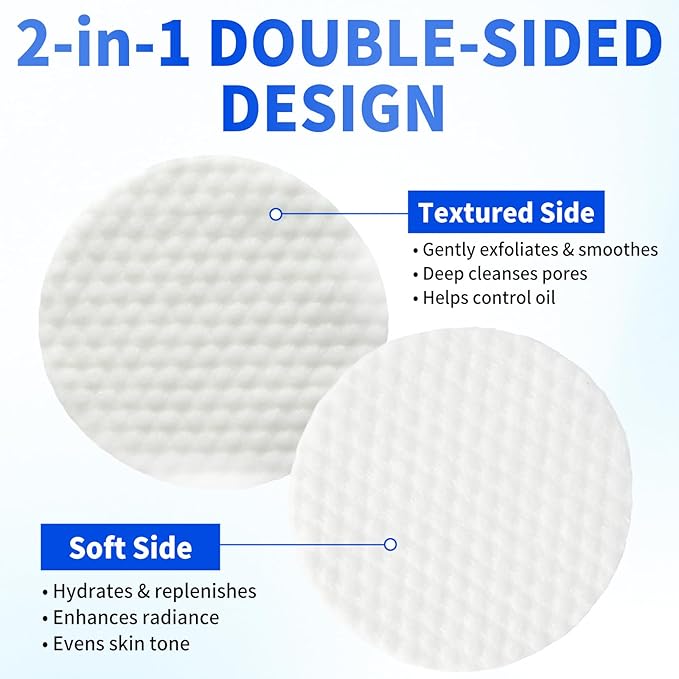 BHA Salicylic Acid Toner Pads with Pore Care - Dual-Textured Facial Exfoliation Toner Pads with Glycolic Acid, Niacinamide Daily Face Skincare - 70 Pads + 4 Trial Pads