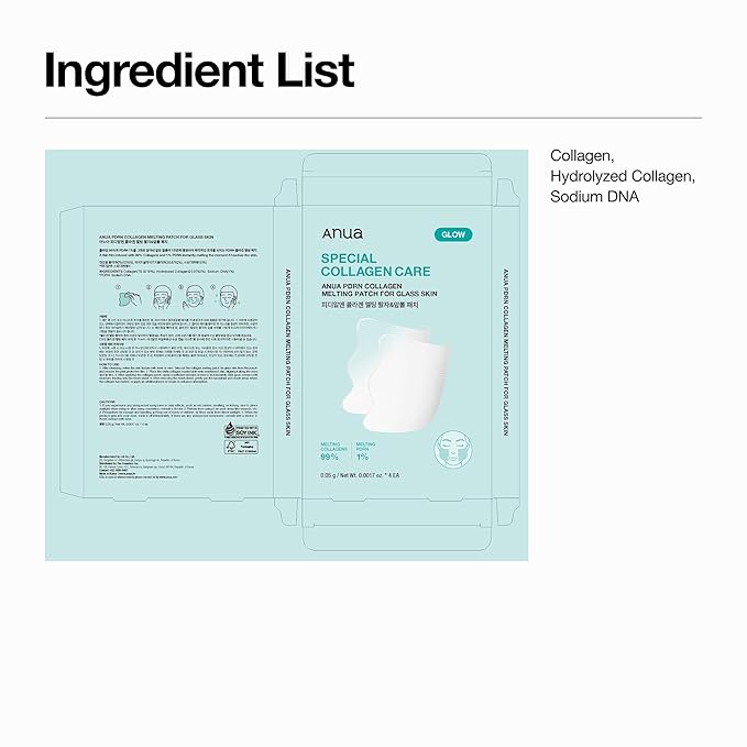 Anua Salmon DNA PDRN Collagen Melting Patch for Glass skin, Smile Line Patches, Wrinkle Patches, Melting Thin Collagen Patch, Firming for Fine Lines, Glow, Hydrating, Korean Skincare, 2 Pairs x 4EA