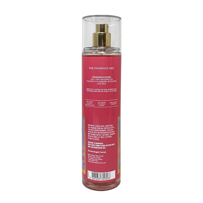 Bath & Body Works Pink Watermelon Blast Deluxe Gift Set - Fragrance Mist, Body Cream, Body Wash and Body Lotion - with a Himalayan Salts Springs Bar Soap - Full Size