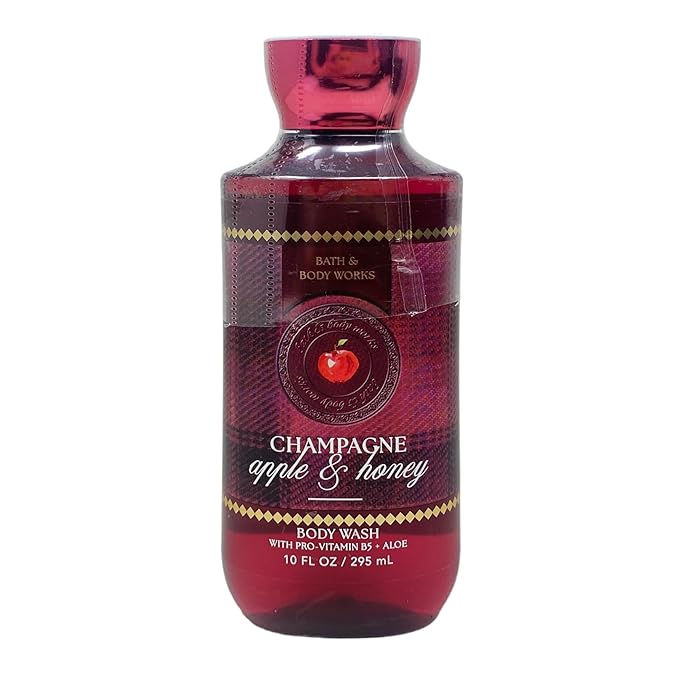 Bath & Body Works Champagne Apple & Honey Body Cream and Body Wash Duo Set with a Cherry on Top Bar Soap - Full Size