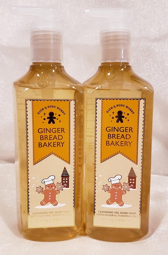 Bath and Body Works Cleansing Gel Hand Soap 8 Ounce 2-Pack (Gingerbread Bakery)