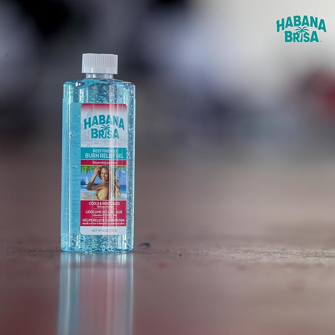 Habana Brisa Aloe Vera Gel with Lidocaine for Sunburn Relief - Reef Safe, Moisturizing After Sun Care for Sensitive Skin