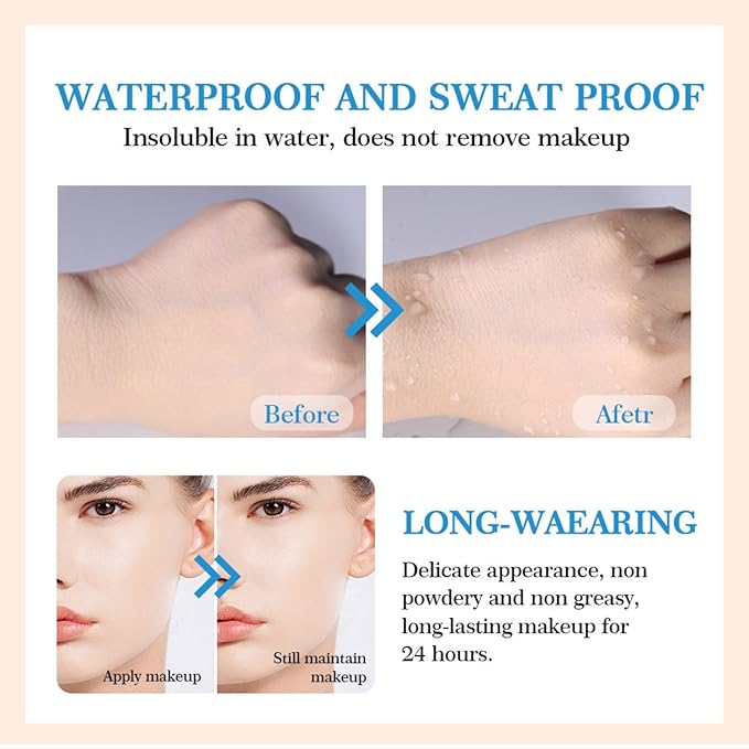 Air Cushion BB Cream, Heart-Shape Cushion Foundation with Mirror, Concealer & Moisturizing Effects Lightweight Buildable Coverage, Blurs Pores, Even Skin Tone Oil-Control Formula, Ivory