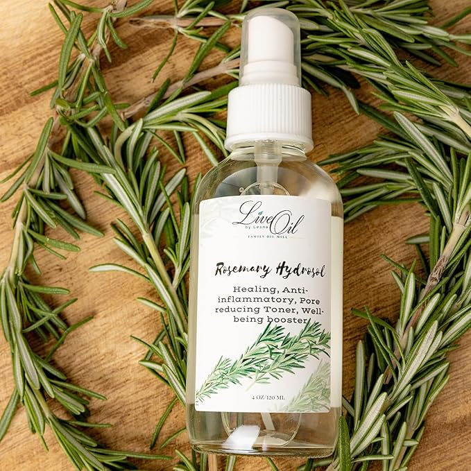 Rosemary Hydrosol — Natural Facial Mist & Skin Toner | Refreshing Botanical Water | for Oily & Combination Skin | 4 fl oz / 120 ml