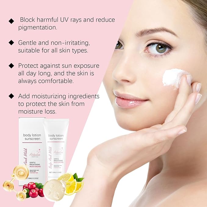 Body Sunscreen Lotion, Moisturizer Sun Screen, Lightweight under Makeup, Travel Essentials, Summer Essentials, Skin Care, Sunscreen for Body