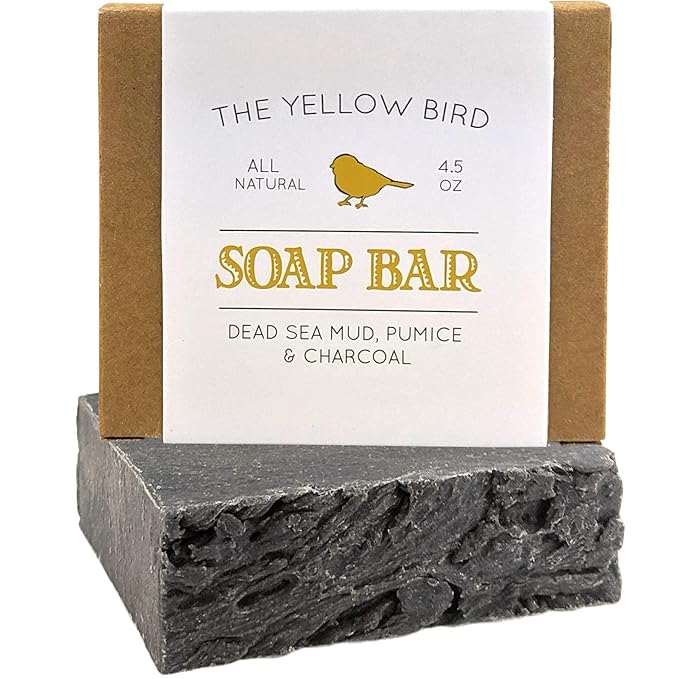 The Yellow Bird Dead Sea Mud Exfoliating Charcoal Soap & Rose Water Toner