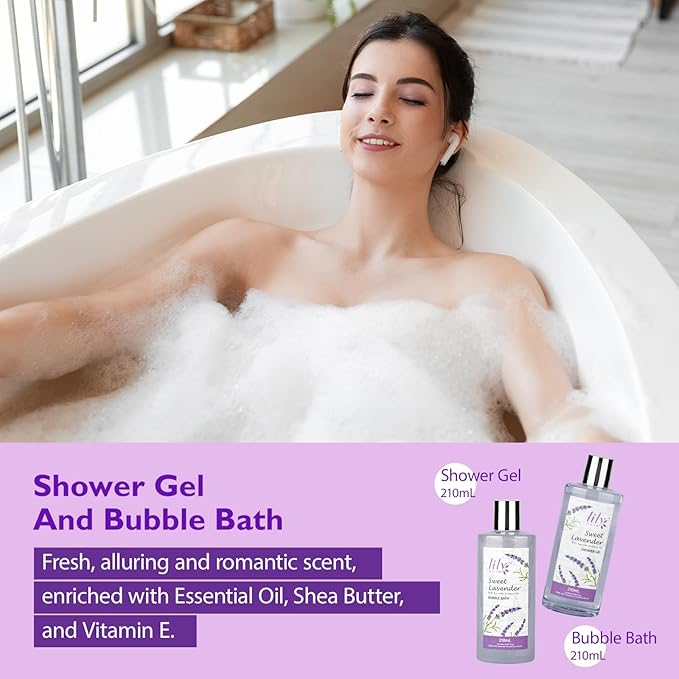 Mothers Day Gifts for Mom Spa Gift Set for Women - 22 Piece Lavender Luxury Bath & Body Basket with Bath Bomb | Spa Bath Gift Set for Birthday Gifts, Valentines Day Gift, Christmas Gift for women