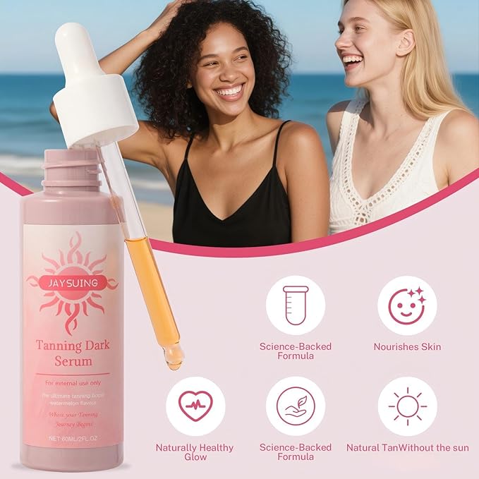 Self Tanner Serum-Get a Sun-Kissed Glow Instantly!Ultra-Hydrating & Streak-Free,Natural & Organic Ingredients, Tanning Dark Seryum-Watemelon Flavor,BronzeTanning for Face and Body,2PCS (120ML)