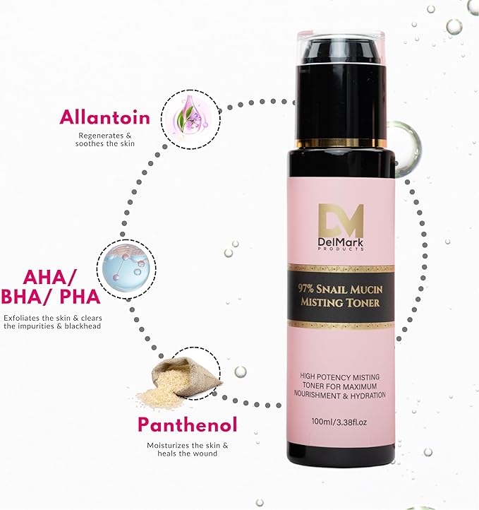 Snail Mucin 97% Misting Toner - 100 mL, High Potency MIsting Toner for Maximum Nourishment & Hydration - Korean Skincare