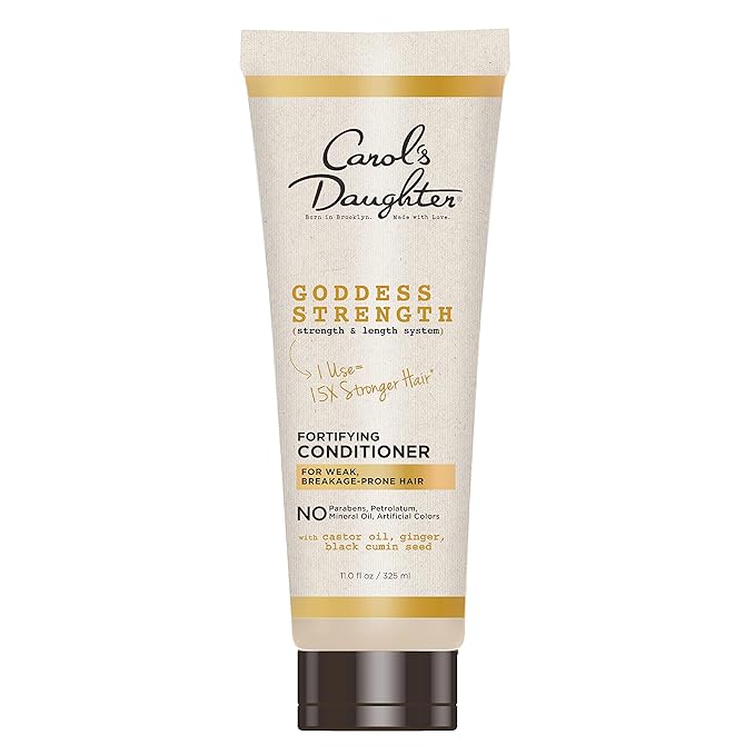 Carol's Daughter Goddess Strength Fortifying Conditioner For Wavy, Coily and Curly Hair, Sulfate Free Conditioner with Castor Oil for Weak Hair, 11 Fl Oz